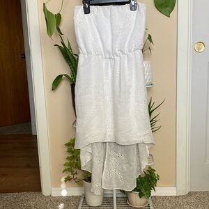 Sequin Hearts high low eyelet dress size S